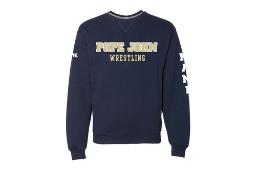 Pope John Wrestling Russell Athletic Cotton Crewneck Sweatshirt - Navy