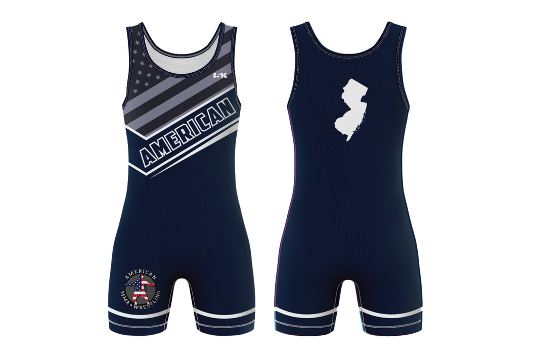 American MMA Wrestling Sublimated Men's Singlet - Navy