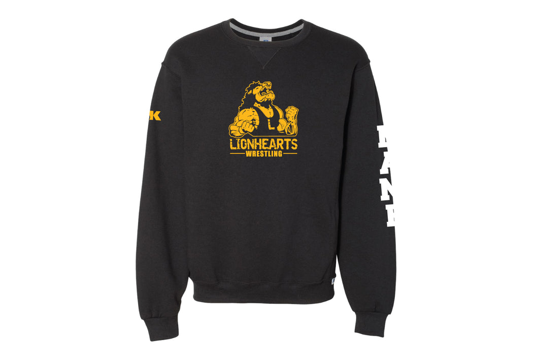 Lionhearts Wrestling Cotton Crewneck Sweatshirt - Black