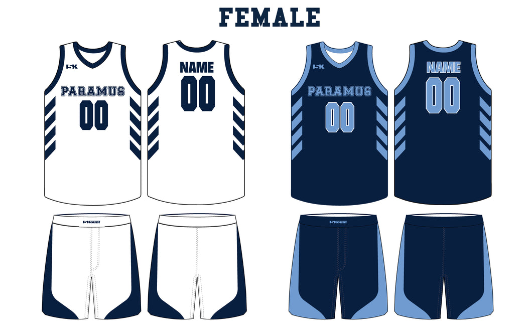 Paramus Basketball Sublimated Reversible Set - Winter Travel Ladies