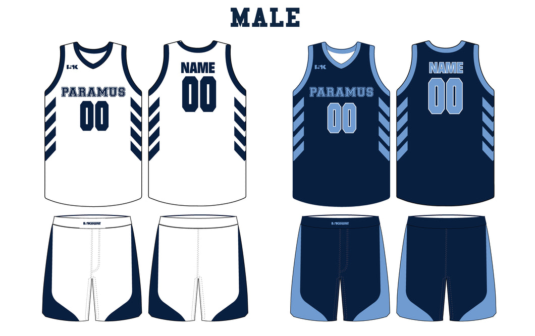 Paramus Basketball Sublimated Reversible Set - Winter Travel Mens