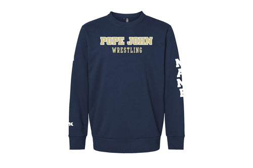 Pope John Wrestling Adidas Fleece Crewneck Sweatshirt - Navy