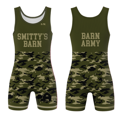 Smitty's Wrestling Barn Sublimated Men's Singlet - Barn Army (Design 1)
