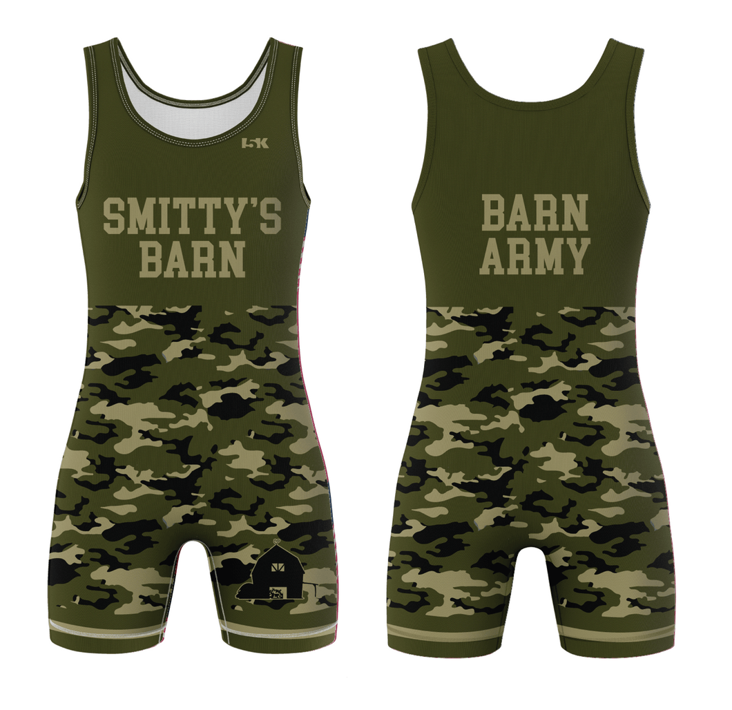Smitty's Wrestling Barn Sublimated Men's Singlet - Barn Army (Design 1)