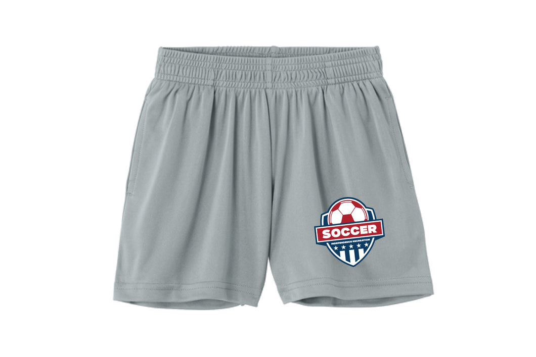 Independence Rec Soccer Youth Athletic Shorts with Pockets - Silver