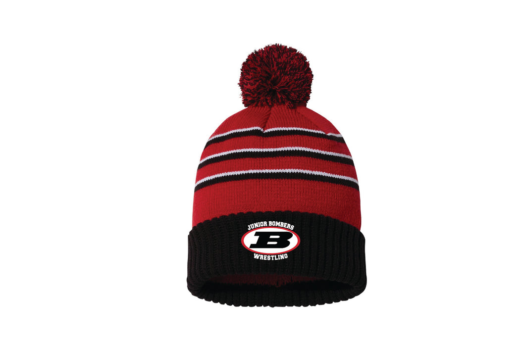 Boonton Wrestling Pom Beanie - Black/Red