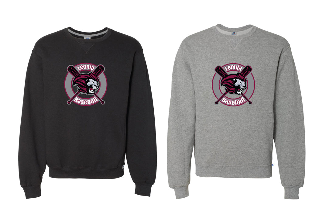 Leonia Baseball Cotton Crewneck Sweatshirt - Black/Gray