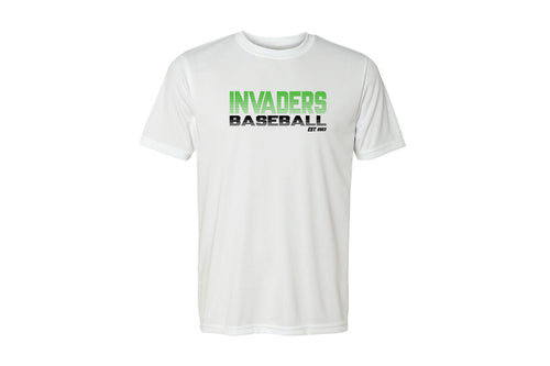 Invaders Baseball Dryfit Performance Tee - White