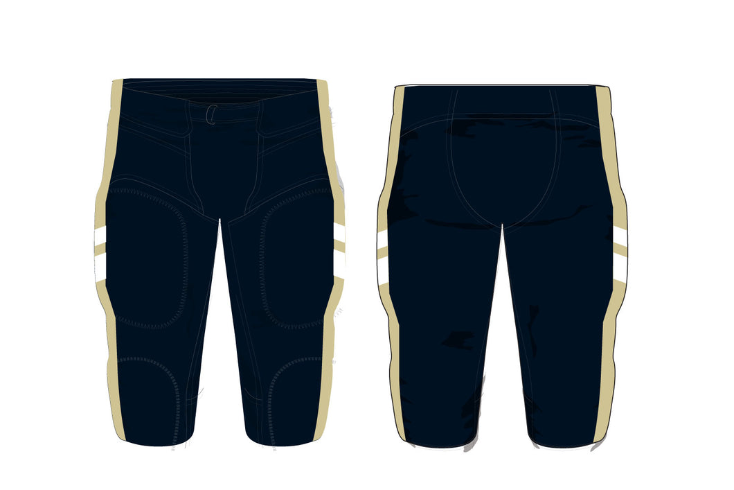 Braves Football Sublimated Integrated Game Pants - Navy