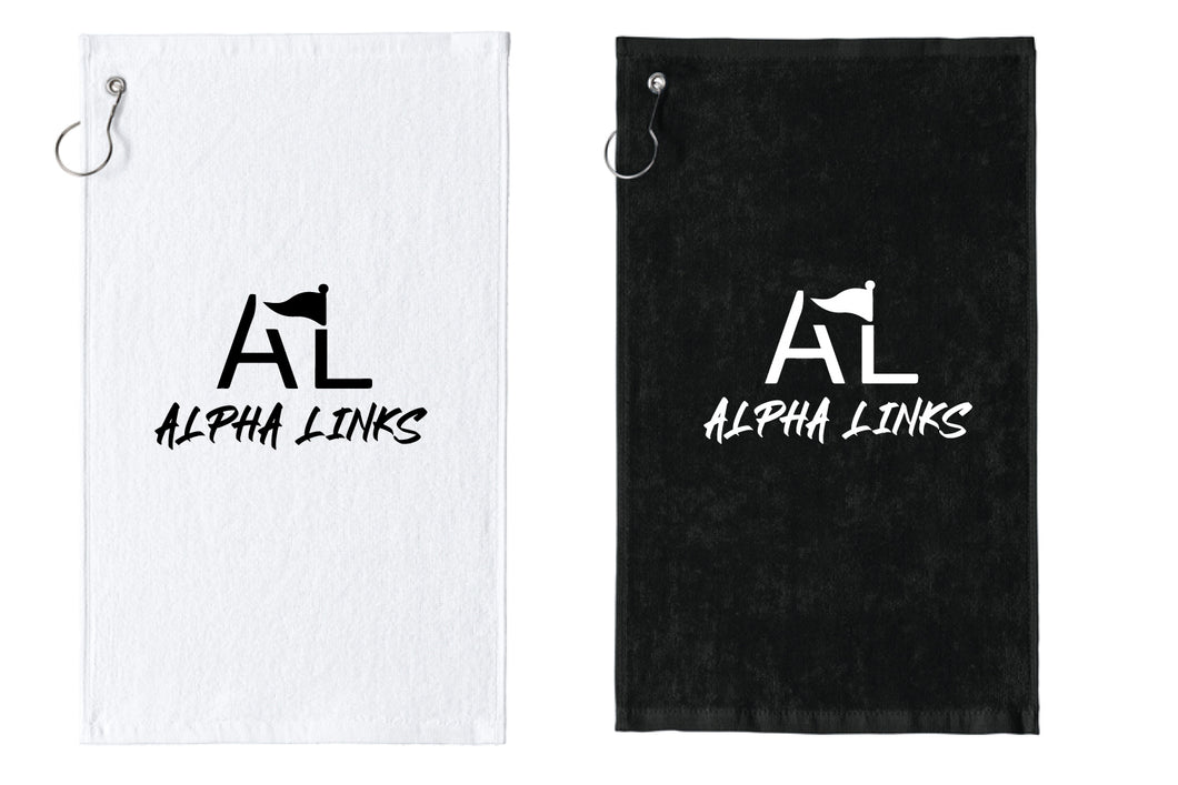 Alpha Links Golf Towel - Black/White