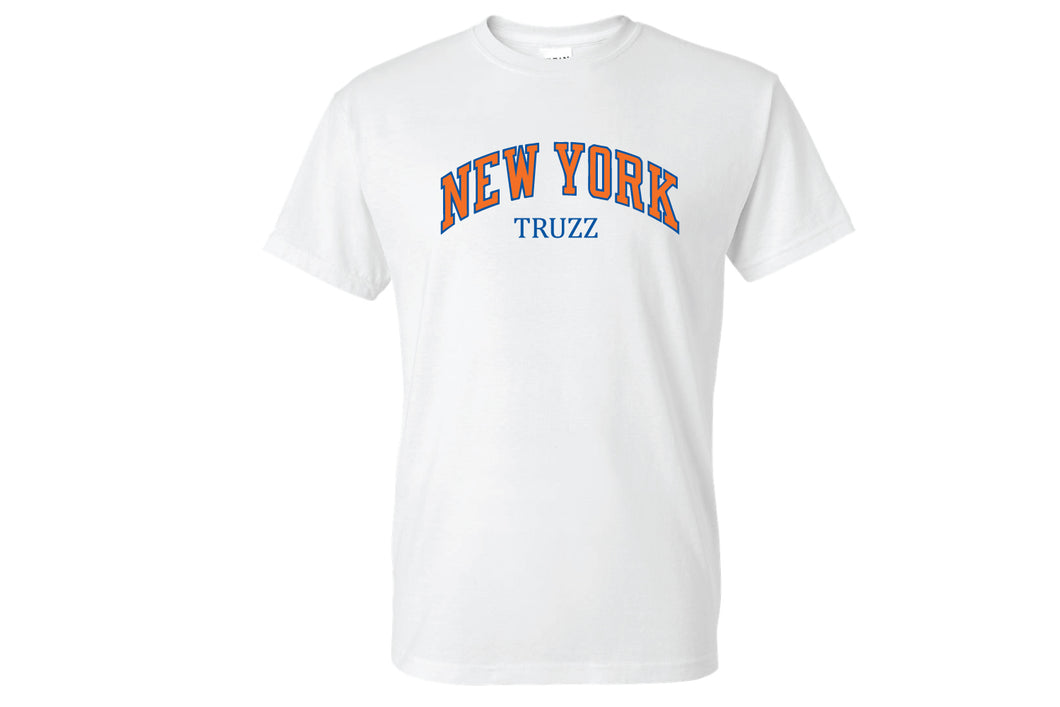 Truzz Knicks Cotton Crew Tee - White
