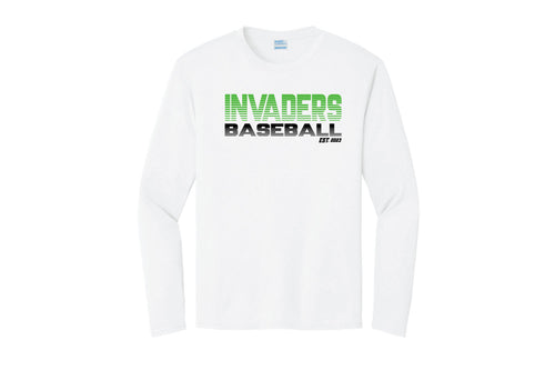Invaders Baseball DryFit Long Sleeve Tee - White