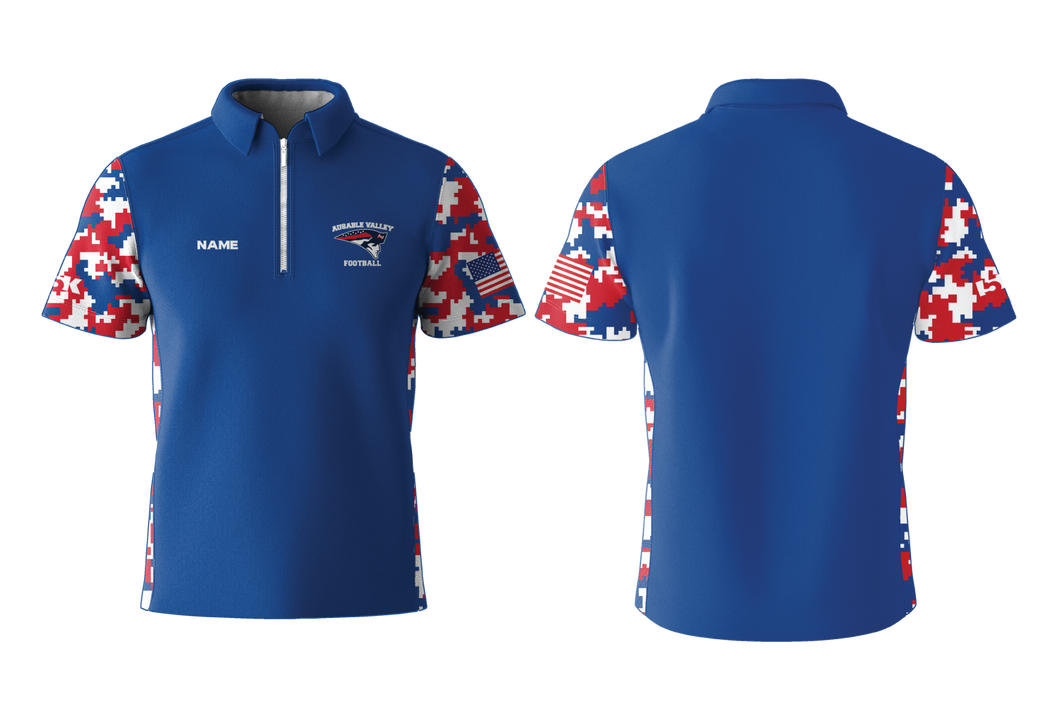 AuSable Patriots Football Sublimated Polo Shirt - Royal