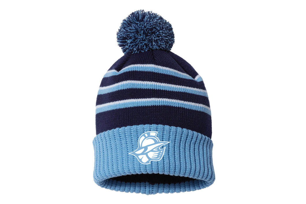 Bristol Gladiators Wrestling Pom Beanie - Navy/Carolina