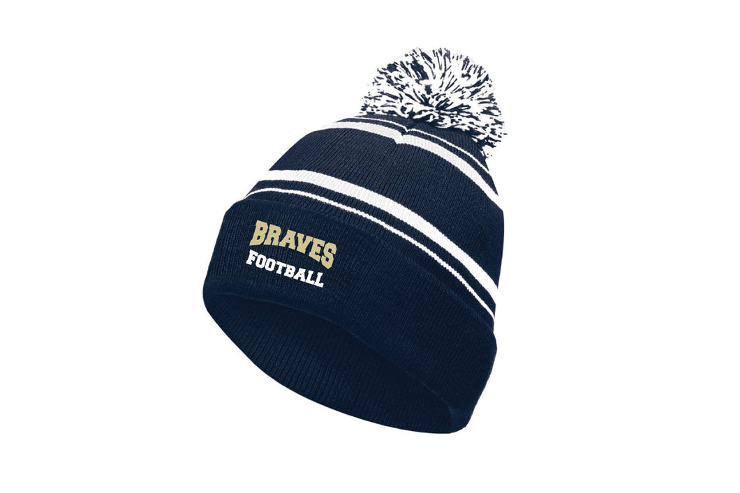 Braves Football Pom Beanie - Navy