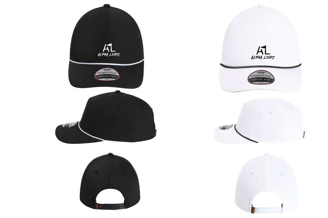 Alpha Links Snapback Cap - Black/White