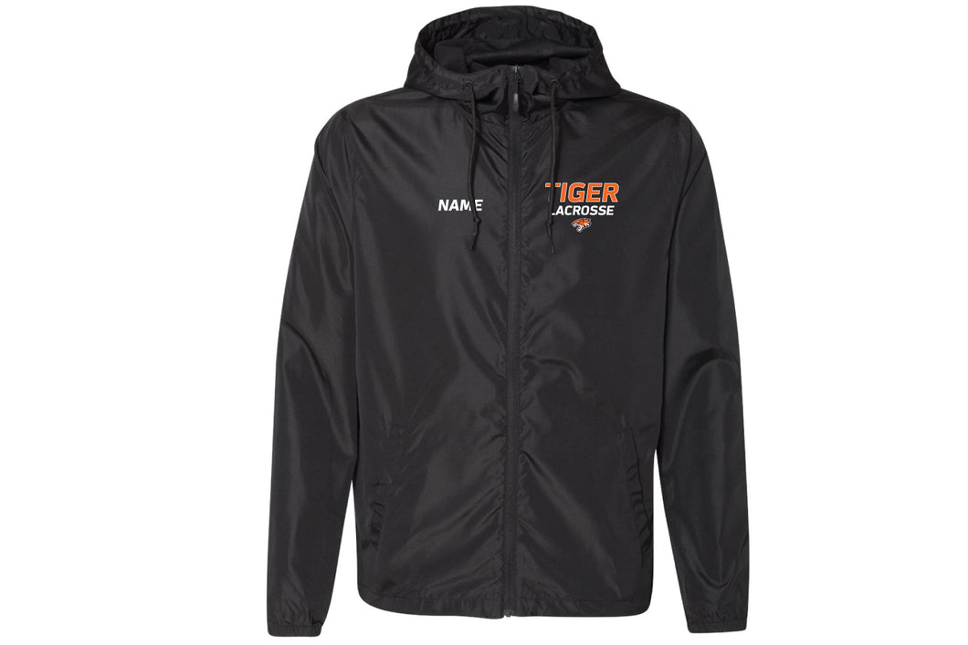 Tiger Lacrosse Windbreaker Full-Zip Jacket - Black