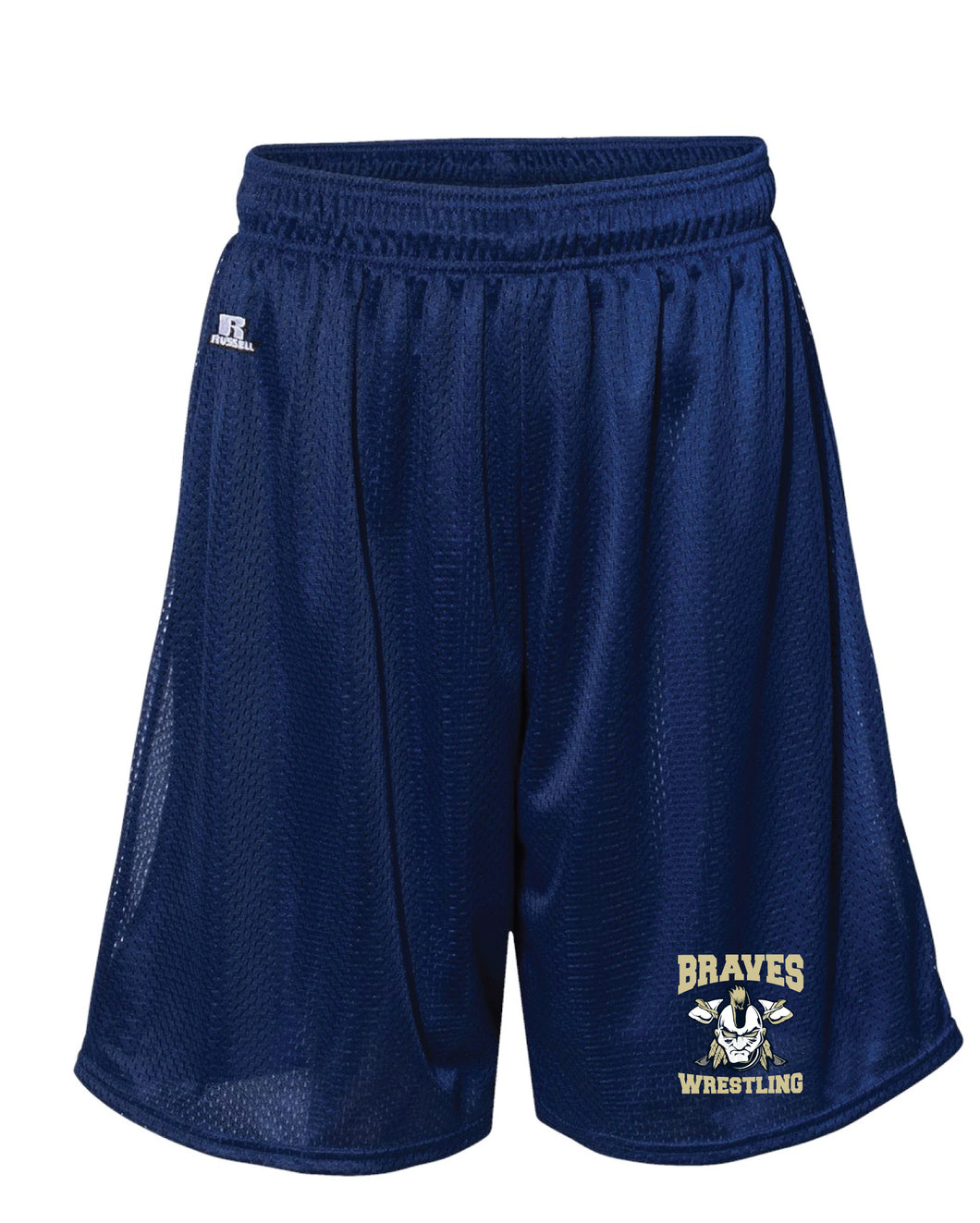 Braves Wrestling Russell Athletic Tech Shorts - Navy - 5KounT2018