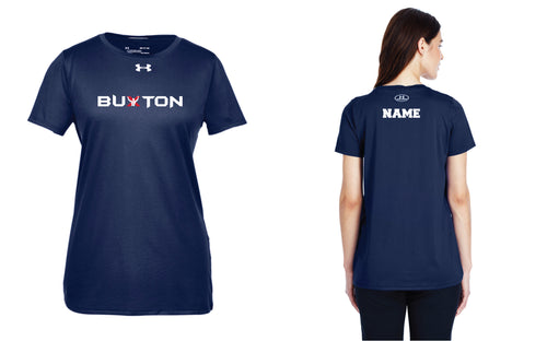Buxton Under Armour Ladies' Dryfit T-Shirt - Navy - 5KounT2018