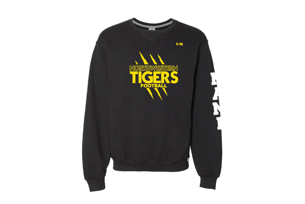 Northwestern Tigers Football Cotton Crewneck Sweatshirt - Black