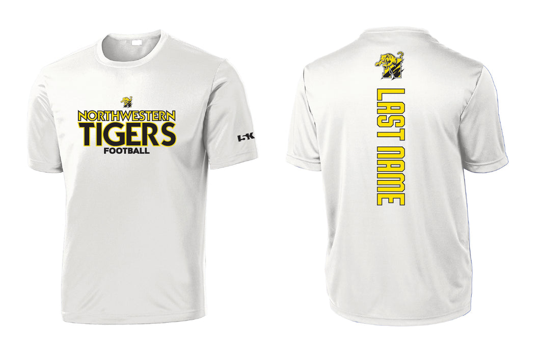 Northwestern Tigers Football Dryfit Performance Tee - White