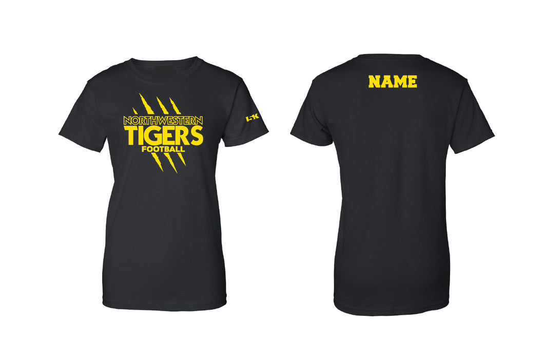 Northwestern Tigers Football Cotton Women's Crew Tee - Black