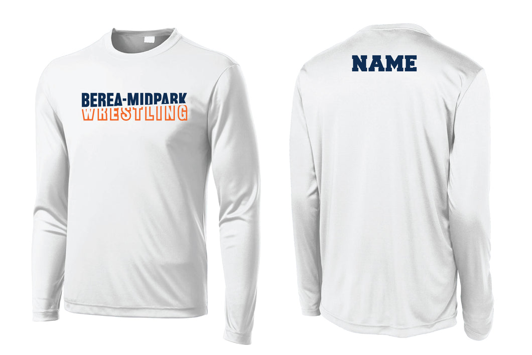 Berea Midpark Wrestling Long Sleeve Dryfit Performance Tee - White - 5KounT