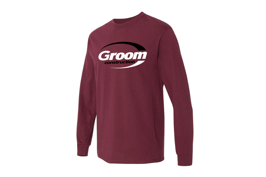 Groom Construction Banded Cuffs Long Sleeve - Maroon - 5KounT
