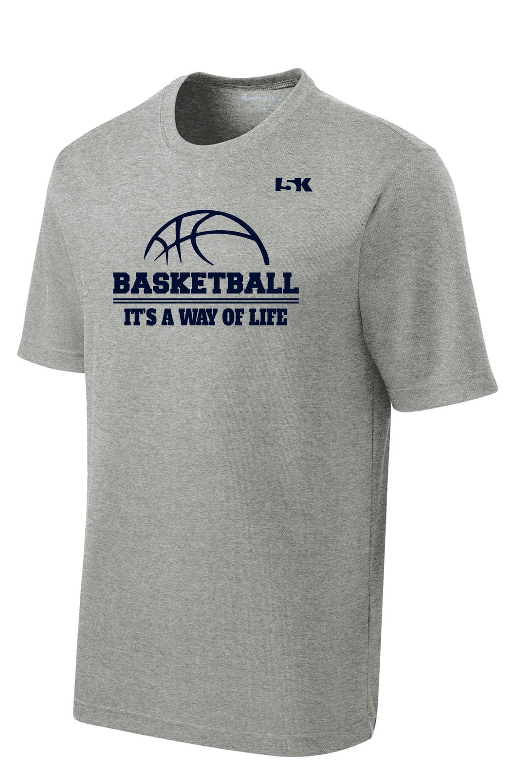 Basketball is a Way of Life Dryfit Performance Tee - Grey - 5KounT2018