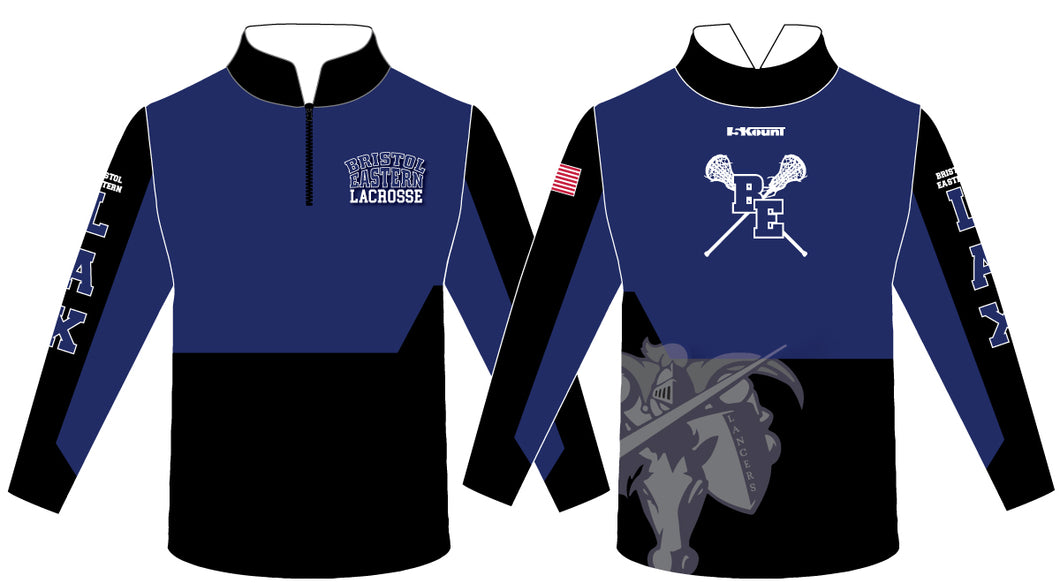 Bristol Eastern HS Lax Sublimated Quarter Zip- Pin Dot Fleece - 5KounT