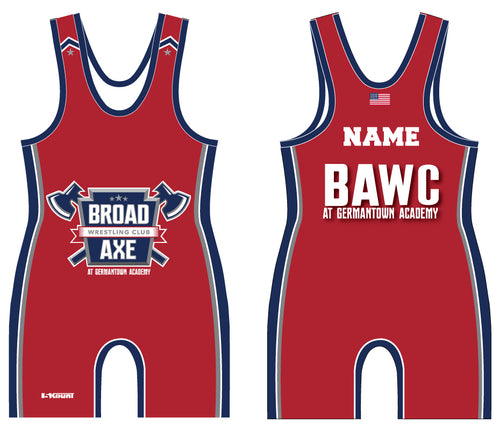 Broad Axe Wrestling Club Sublimated Singlet - Red - 5KounT