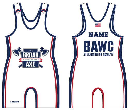 Broad Axe Wrestling Club Sublimated Singlet - White - 5KounT