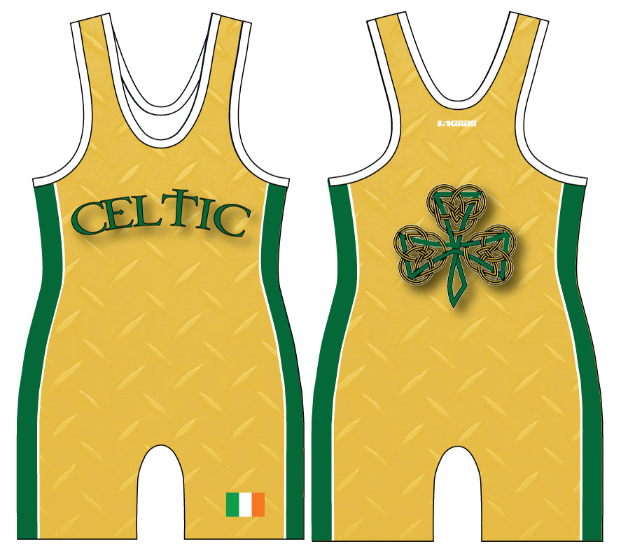 Celtic Wrestling Sublimated Singlet - Yellow/Green - 5KounT