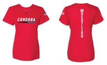 Cordoba Triblend Performance Women's V-Neck T-Shirt Red/Black/Gray - Design A - 5KounT
