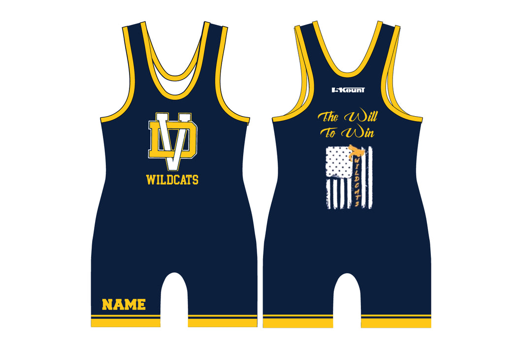 Del Val Wildcats Wrestling Sublimated Men's Singlet - 5KounT