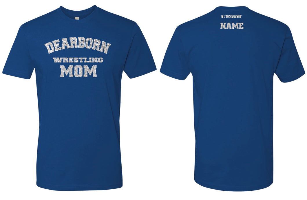Dearborn Youth Wrestling MOM Glitter Tee - Royal Blue - 5KounT