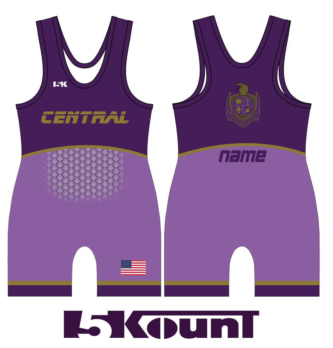 Fort Pierce Cobras Wrestling Sublimated Men's Singlet - Design 1