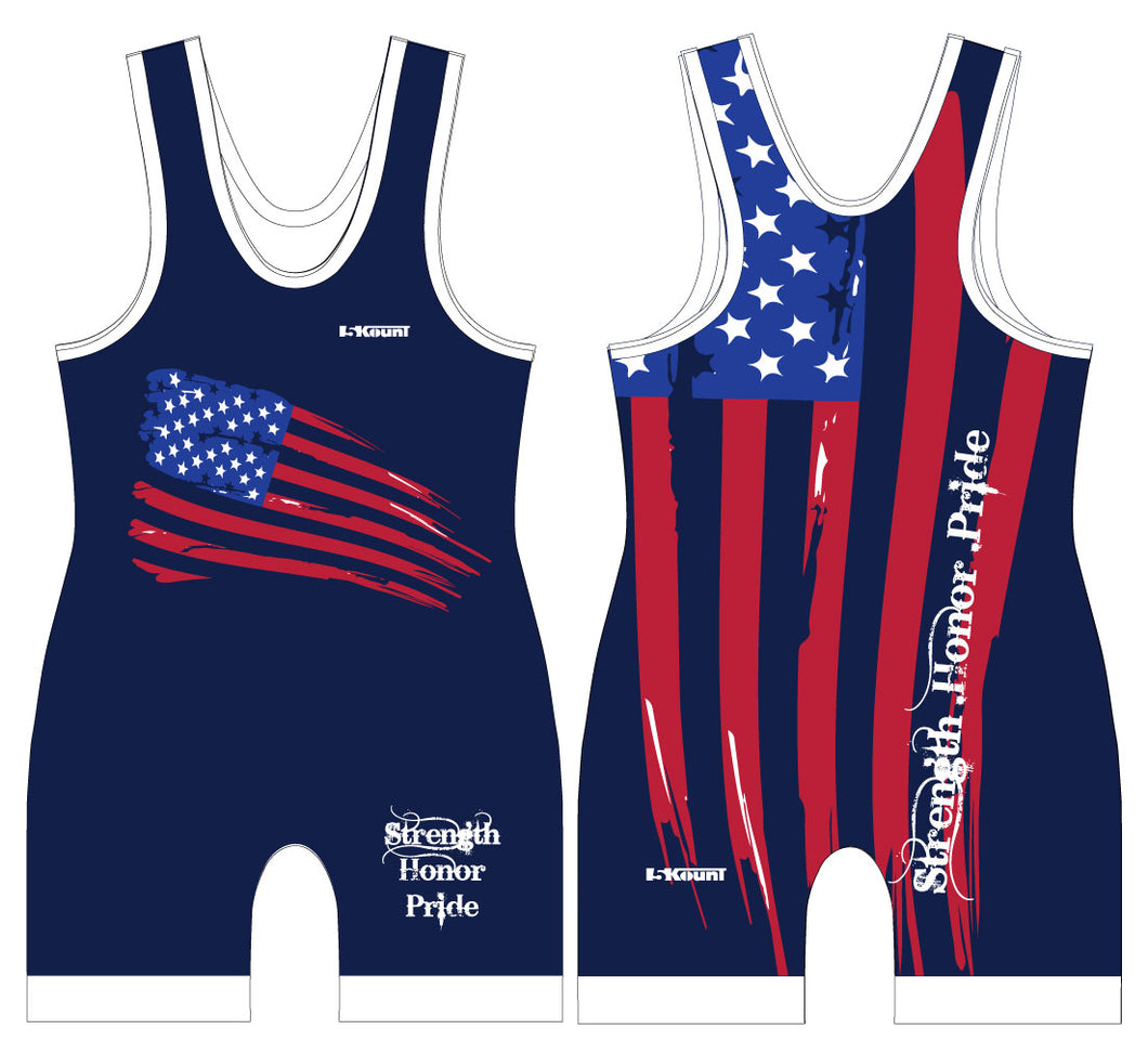 Strength Honor Pride Singlet - Blue - 5KounT