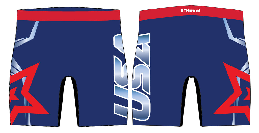 USA Freestyle Wrestling Sublimated Compression Shorts - Freestyle 2 - 5KounT2018