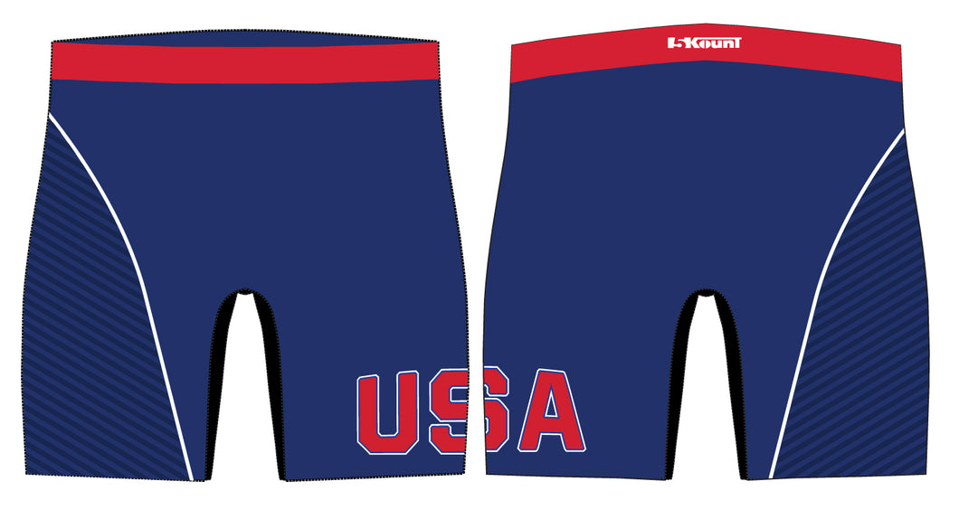USA Freestyle Wrestling Sublimated Compression Shorts - Freestyle 1 - 5KounT2018