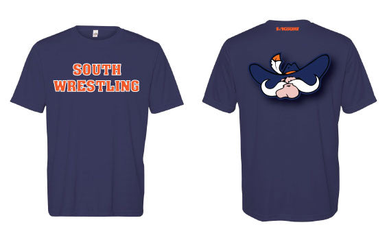 South Wrestling DryFit Performance Tee - Navy - 5KounT