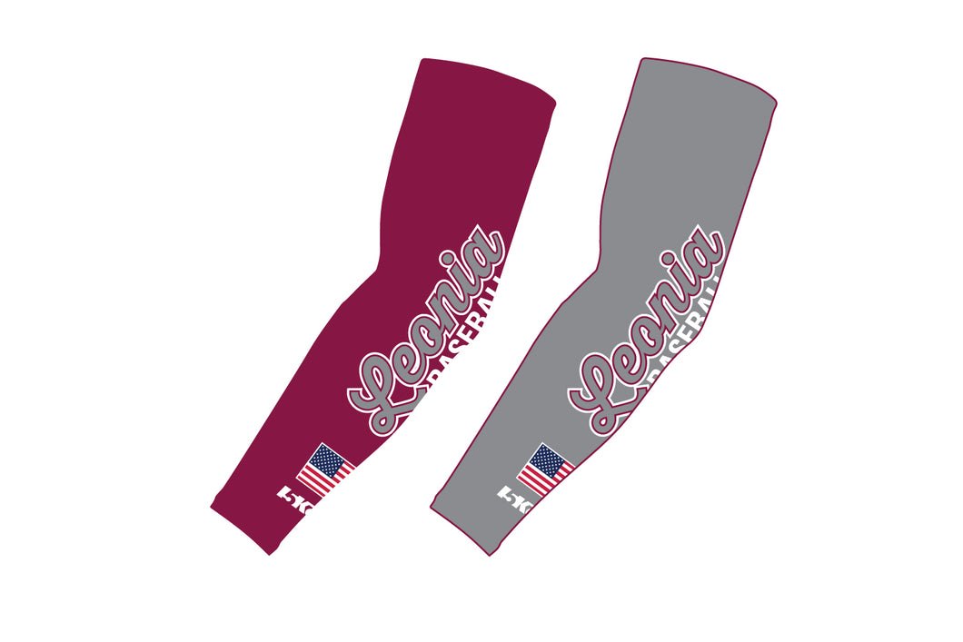 Leonia Baseball Sublimated Compression Sleeve - Maroon / Gray