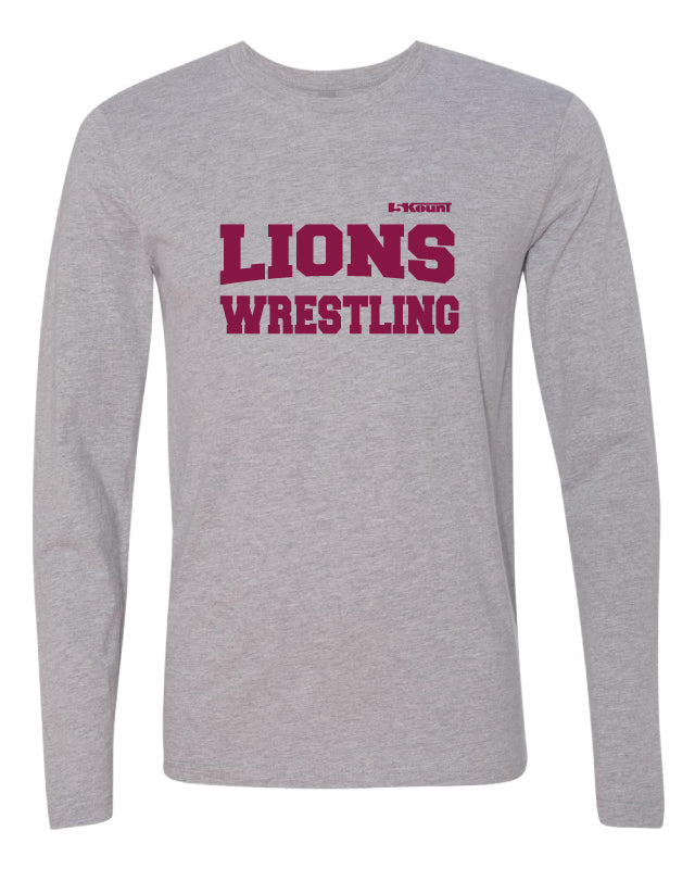 Leonia Wrestling Long Sleeve Cotton Crew - Grey - 5KounT