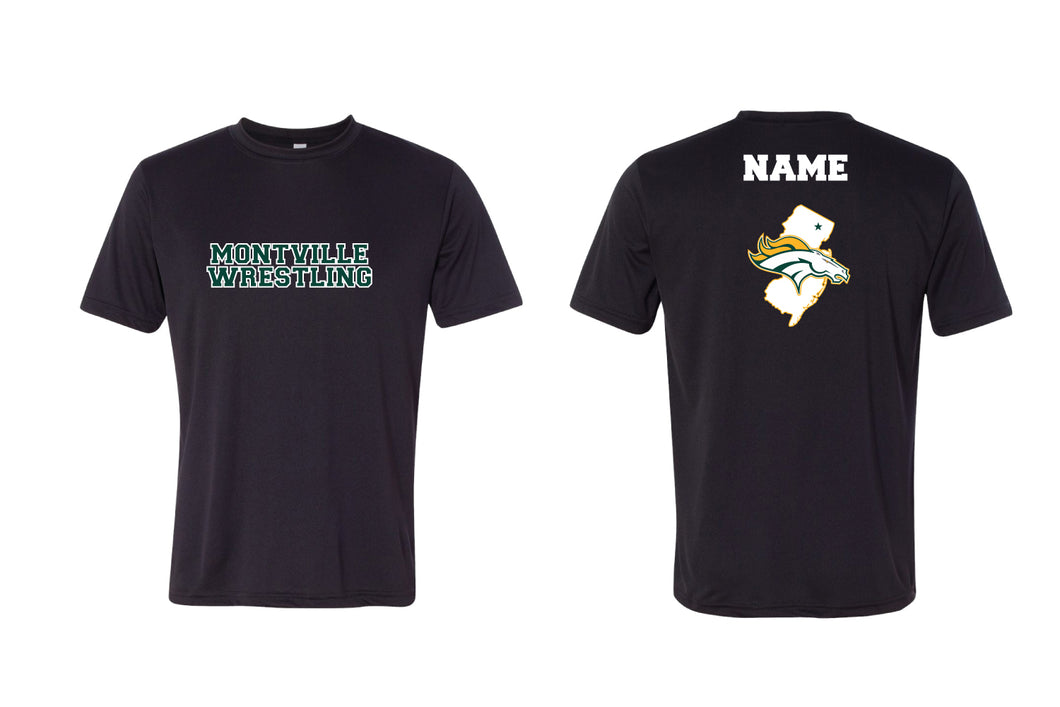 Montville Wrestling Dryfit Performance Tee - Black