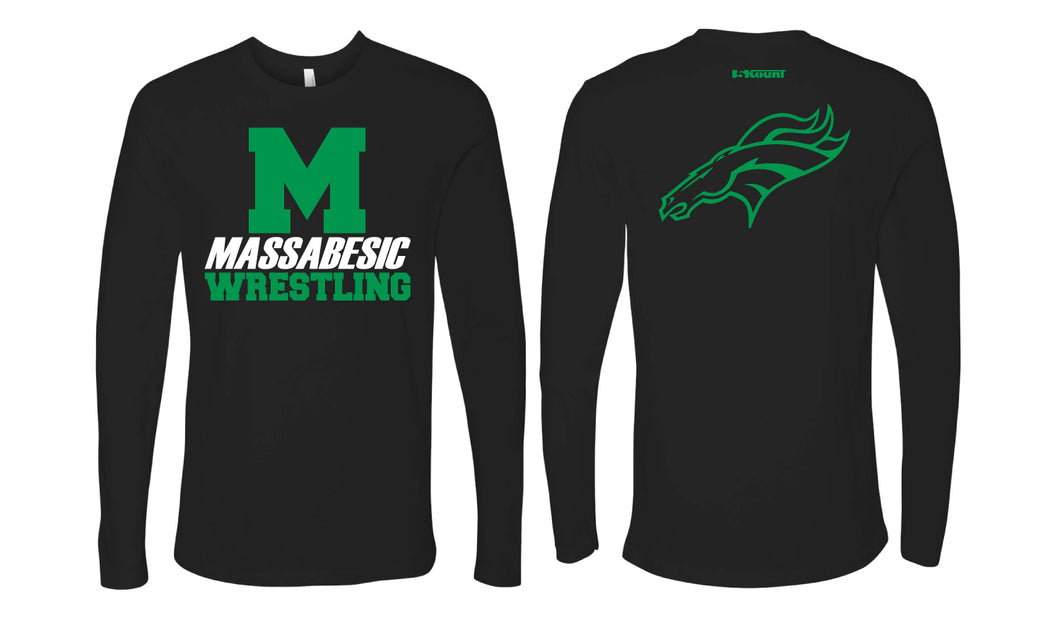 Massabesic Youth Wrestling Cotton Long Sleeve Tee - Black - 5KounT