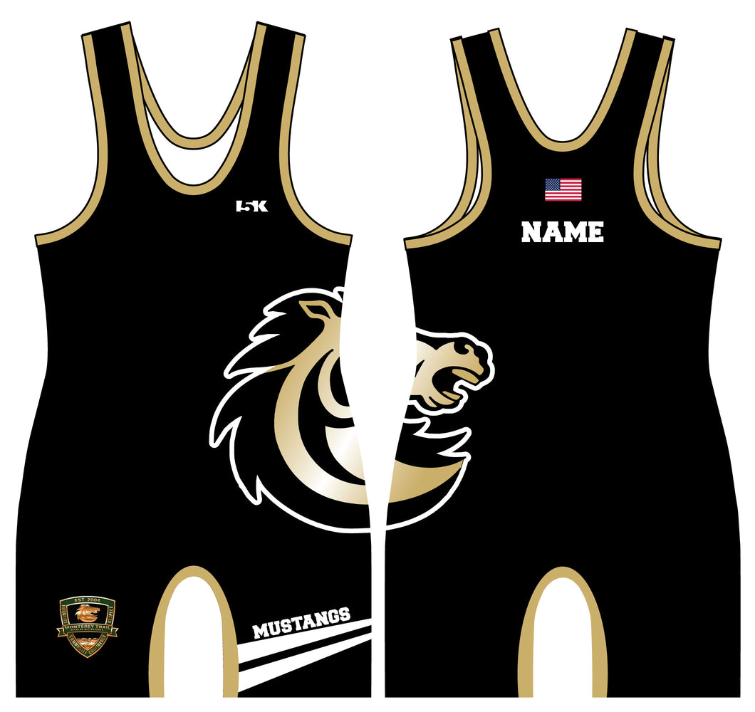 Monterey Trail Wrestling Sublimated Men's Singlet - Black - 5KounT2018