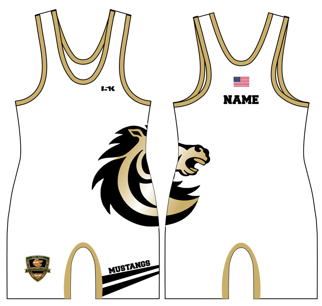 Monterey Trail Wrestling Sublimated Men's Singlet - White - 5KounT2018