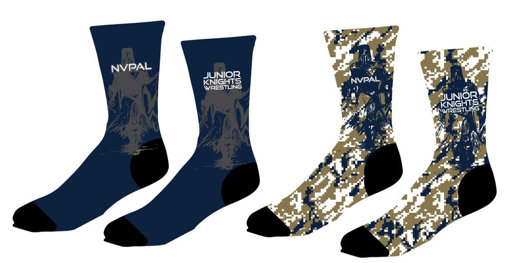 Jr. Knights Wrestling Sublimated Crew Socks - 5KounT