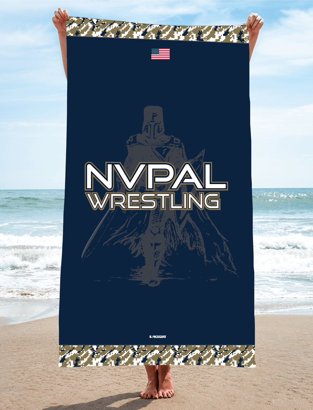 Jr. Knights Wrestling Sublimated Beach Towel