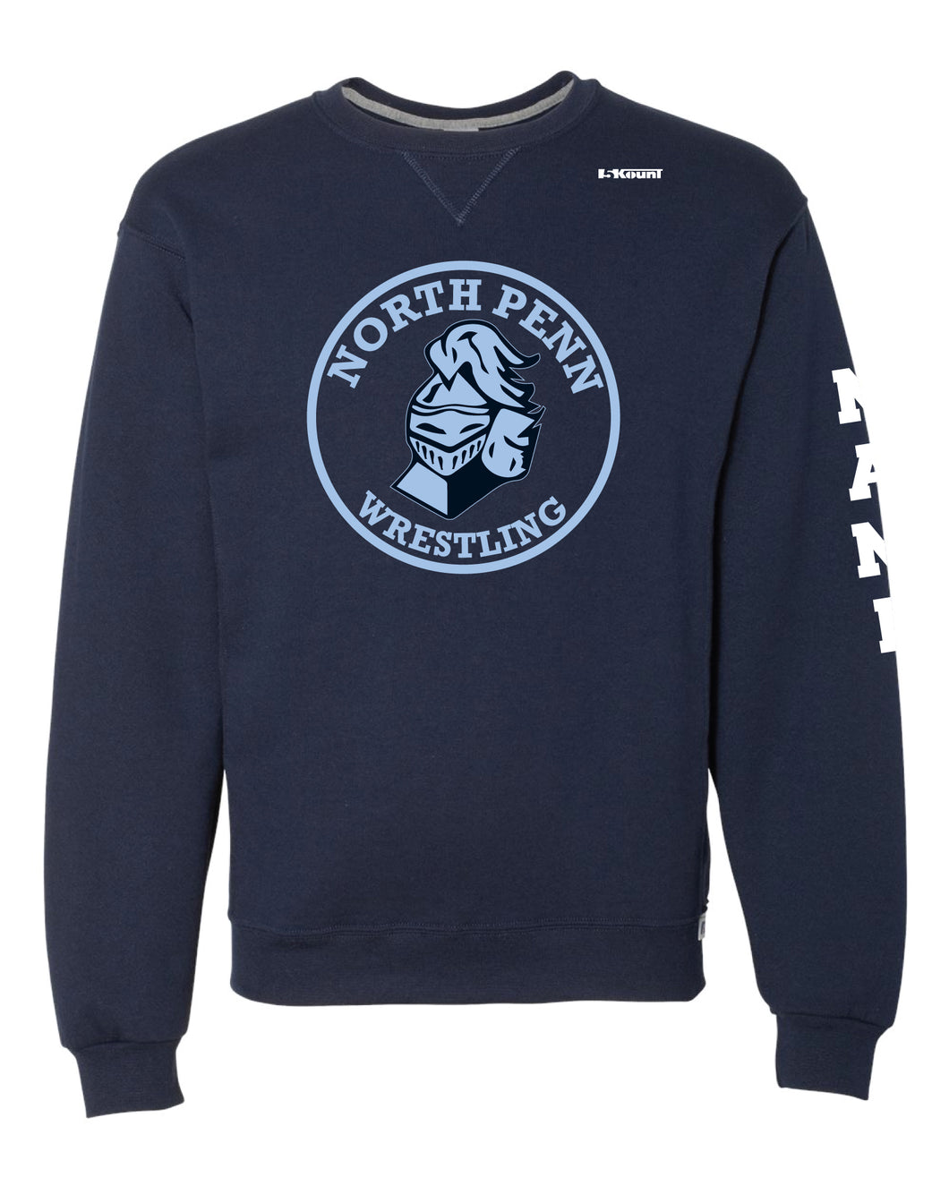 North Penn Wrestling Russell Athletic Cotton Crewneck Sweatshirt- Navy - 5KounT2018